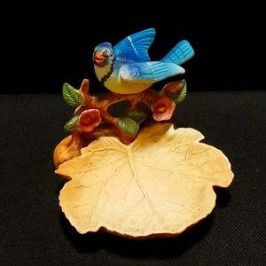 Vintage 1970's Lenwile Ardalt Korea "Bluejay" China Trinket Dish